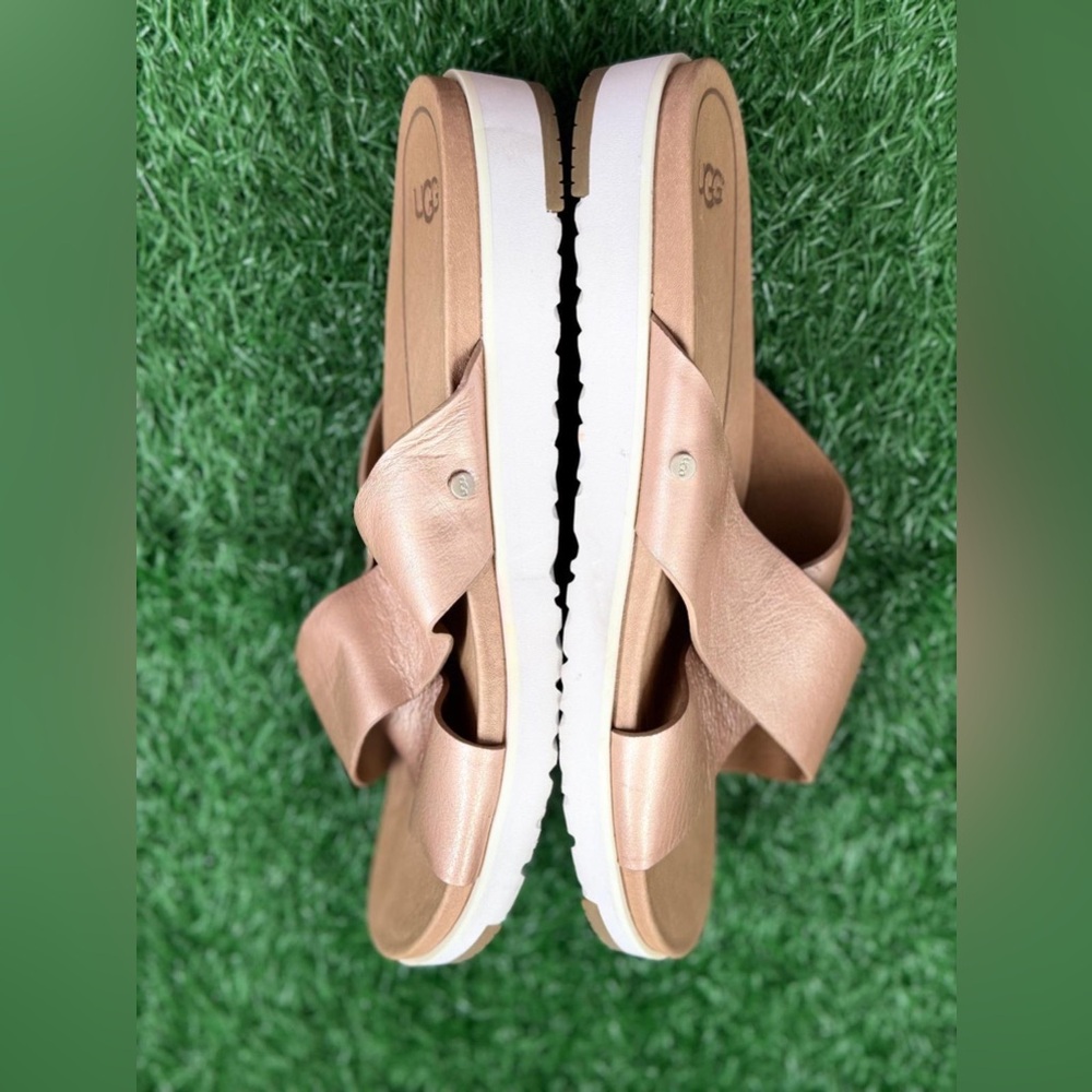 UGG Women's Kari Leather Sandals Size 10 Rose Gold - Picture 4 of 6